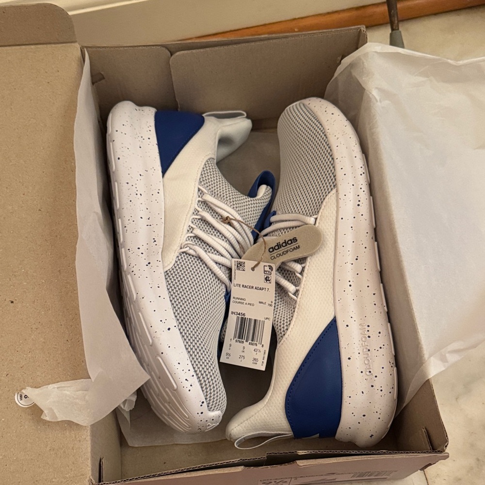 Adidas Gray and Blue Running Shoes